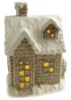 Decoratiune iarna, ceramica, casa cu ferestre luminate, alb si bej, LED, 3xAAA, 25x18x36 cm - imagine 4