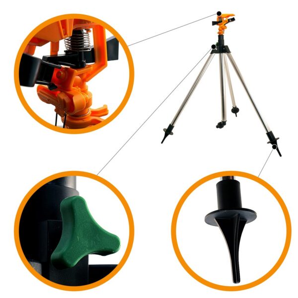Aspersor pulsatoriu, plastic, cu trepied telescopic, 550-930 mm - imagine 3