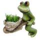 Decoratiune gradina, ceramica, broasca cu roaba, 31.5x20x34 cm - imagine 3