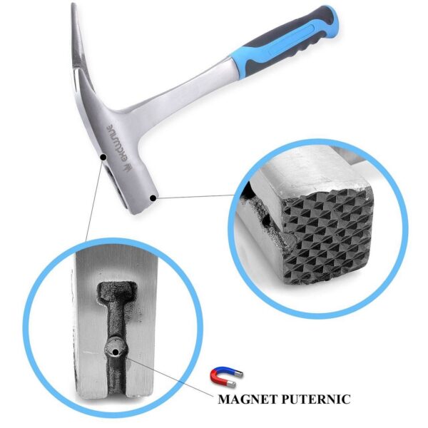 Ciocan dulgher monolit profesional cu suport magnetic pentru cui - RICHMANN - imagine 2