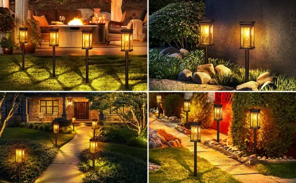Set 2 lampi solare LED Rovo XHL-652, lumina alb cald - imagine 9