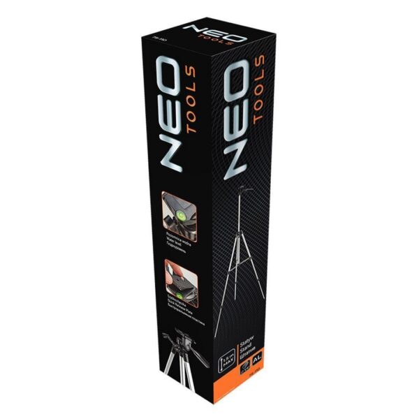 Trepied pentru nivele laser linie incrucisata, 1.5 m, 1/4, aluminiu, NEO - imagine 2