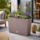 Jardiniera decorativa, imitatie ratan, cafeniu, 58x18x49.8 cm, Rato Case - imagine 3