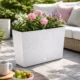 Jardiniera decorativa, imitatie ratan, alb, 58x18x49.8 cm, Rato Case - imagine 3