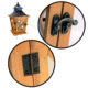 Felinar decorativ, lemn, LED, 19x19x36 cm - imagine 3