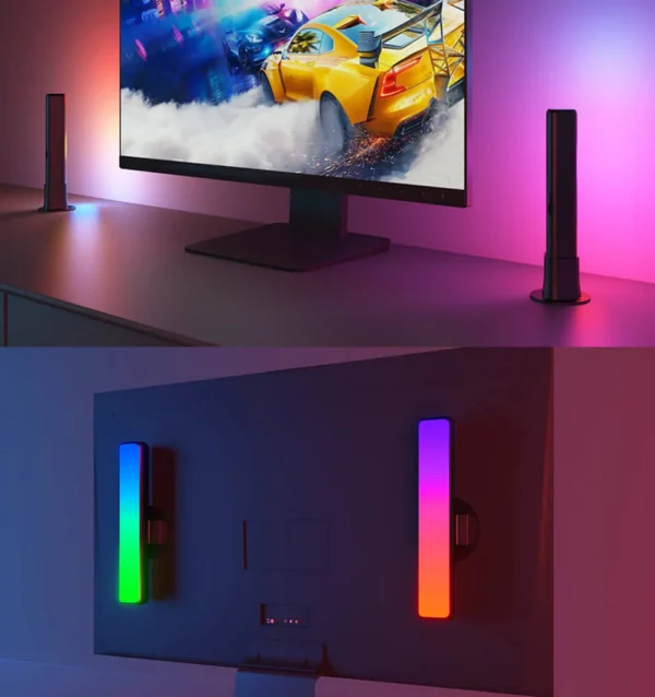 Set 2 buc lampa LED Govee Flow Plus Light Bars, WiFi si Bluetooth, TV Ambient, Alexa si Google Assistant - imagine 13