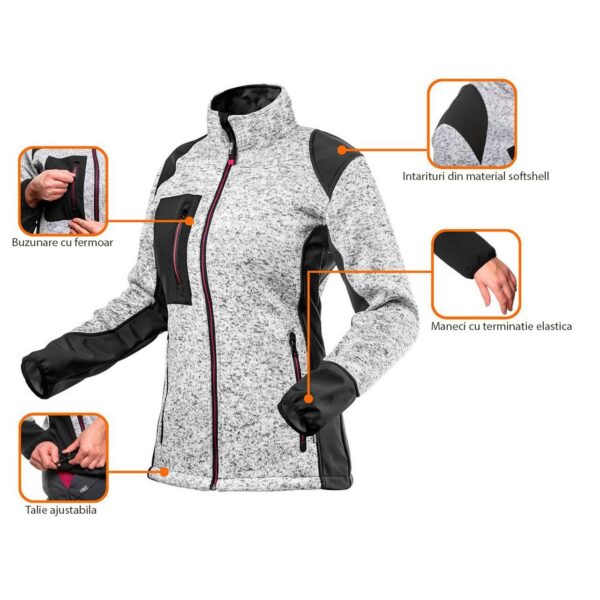 Hanorac tricotat pentru femei, model Woman Line, marimea XXL/44, NEO - imagine 9