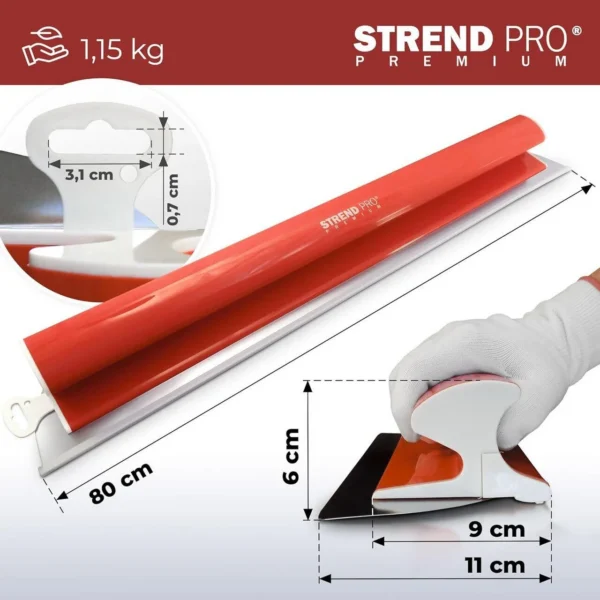 Gletiera profesionala, inox, 80 cm x 0.3 mm, Strend Pro - imagine 4