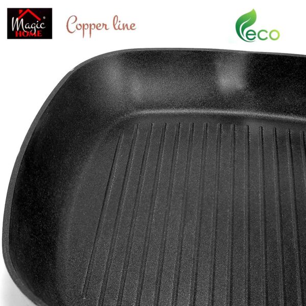 Tigaie grill, 28x28 cm, antiaderenta, Copper Line, MAGIC HOME - imagine 4
