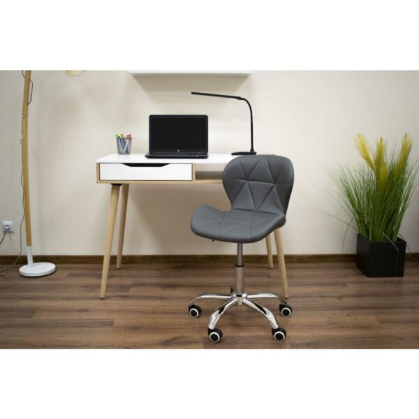 Scaun de birou, Artool, Avola, rotativ, piele ecologica, gri, 47.5x55.5x84.5 cm - imagine 4