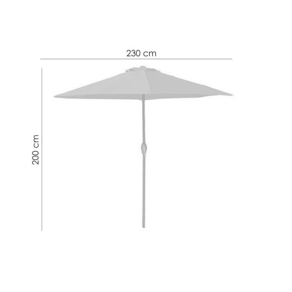 Umbrela plaja, cu manivela, gri antracit, 230 cm, Zoe - imagine 6