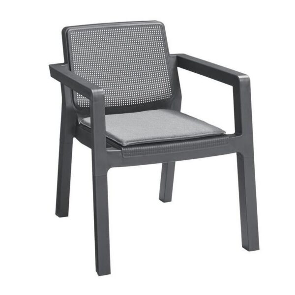 Set mobilier gradina/terasa, grafit, 1 masa, 1 banca, 2 scaune, Emily - imagine 3