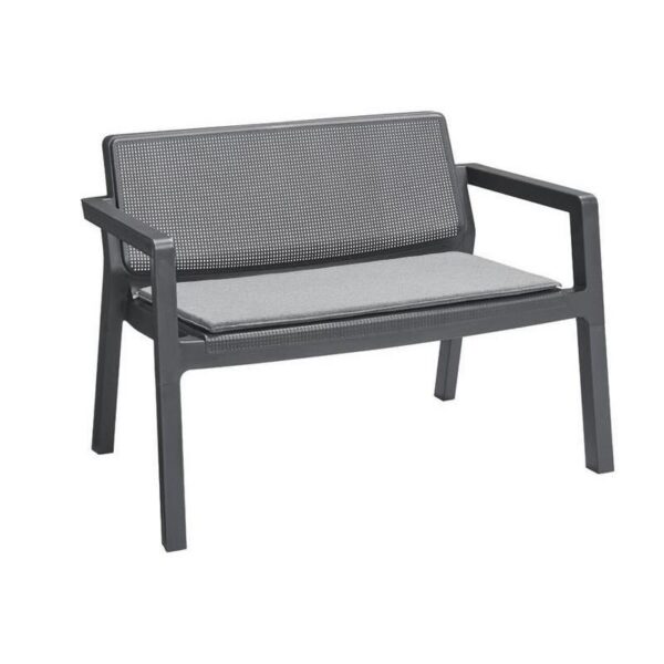 Set mobilier gradina/terasa, grafit, 1 masa, 1 banca, 2 scaune, Emily - imagine 4