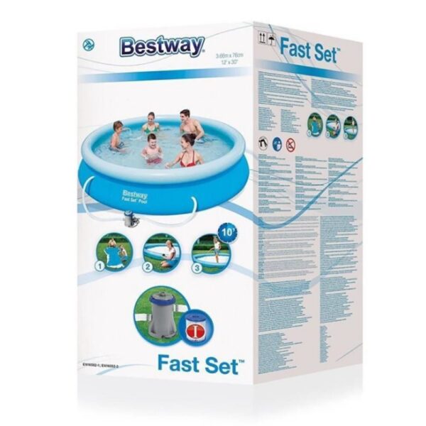 Piscina gonflabila, rotunda, cu filtru, 366x76 cm, Bestway - imagine 2