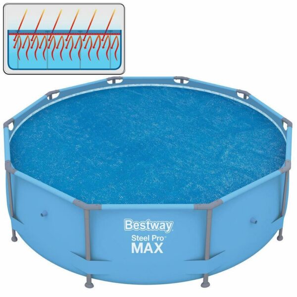 Prelata solara acoperire piscina 305 cm, rotunda, albastra, 290 cm, Bestway FlowClear  - imagine 12