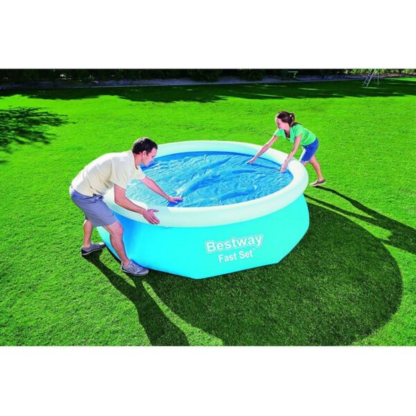 Prelata solara acoperire piscina 244 cm, rotunda, albastra, 210 cm, Bestway FlowClear - imagine 2