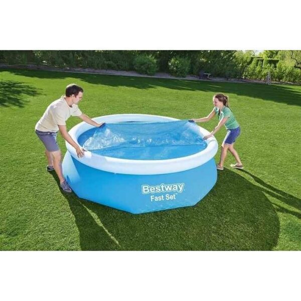 Prelata solara acoperire piscina 305 cm, rotunda, albastra, 290 cm, Bestway FlowClear  - imagine 3
