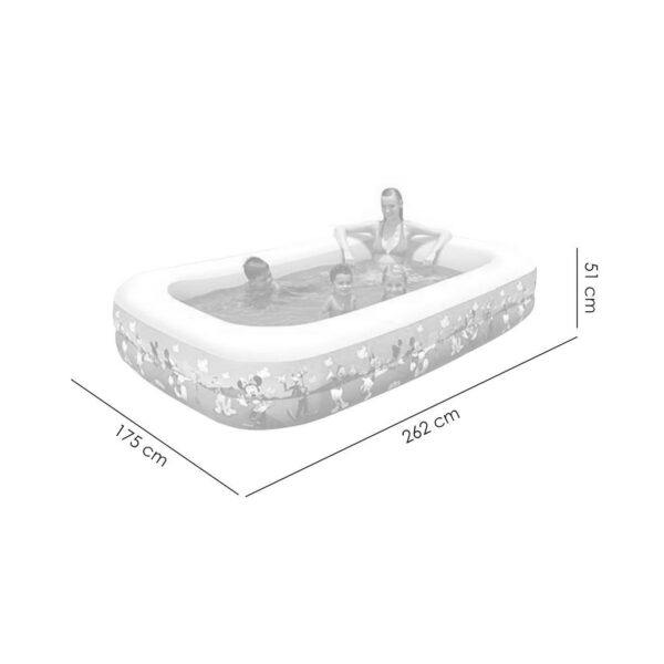 Piscina gonflabila pentru copii, dreptunghiulara, model Mickey Mouse, 262x175x51 cm, Bestway - imagine 2