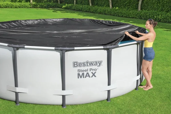 Prelata acoperire piscina, PVC, neagra, 305 cm, Bestway - imagine 10