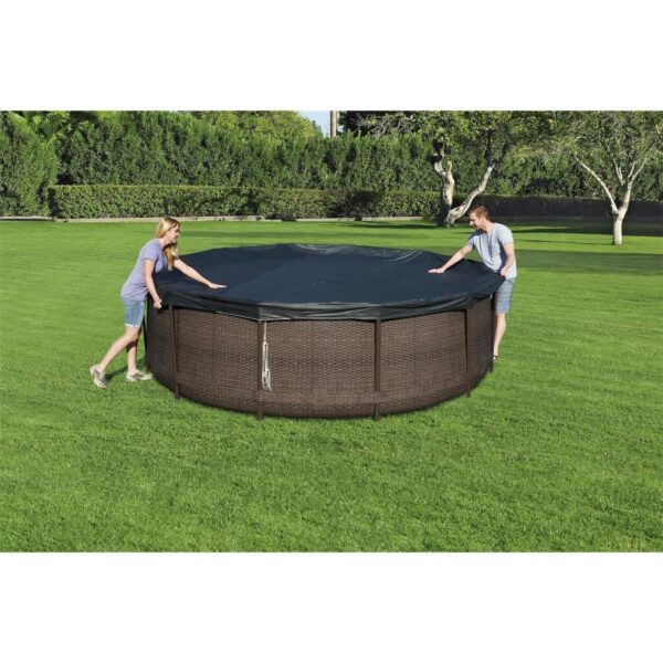Prelata acoperire piscina, PVC, neagra, 366 cm, Bestway - imagine 4