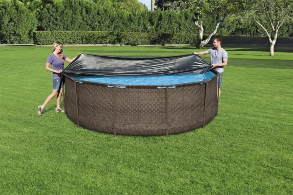 Prelata acoperire piscina, PVC, neagra, 366 cm, Bestway - imagine 10