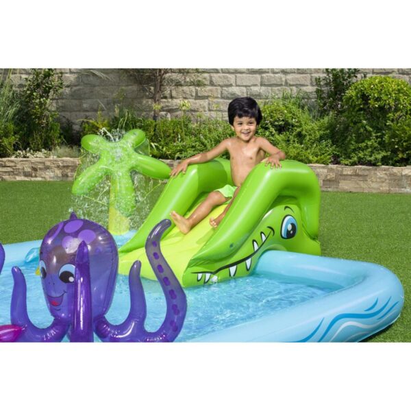 Piscina gonflabila pentru copii, de joaca, cu tobogan, 239x206x86 cm, Bestway Fantastic Aquarium - imagine 8