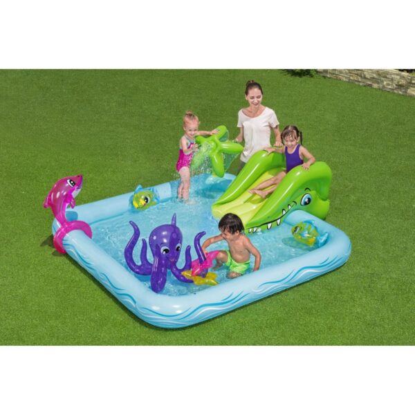 Piscina gonflabila pentru copii, de joaca, cu tobogan, 239x206x86 cm, Bestway Fantastic Aquarium - imagine 7