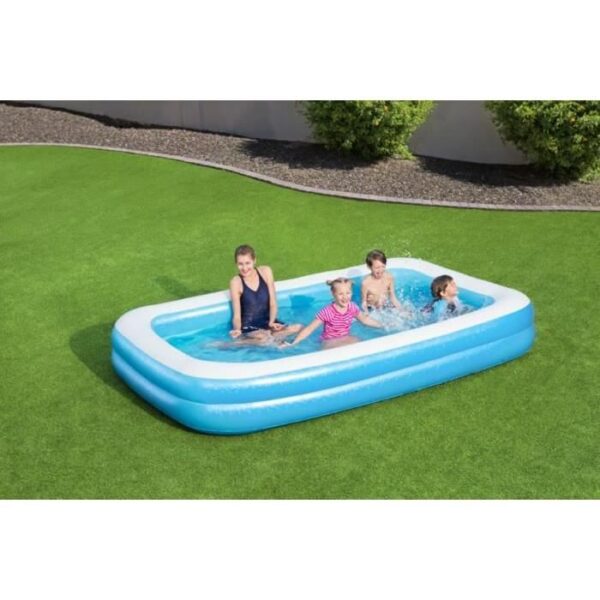 Piscina gonflabila pentru copii, dreptunghiulara, albastru, 305x183x46 cm, Bestway Family - imagine 7