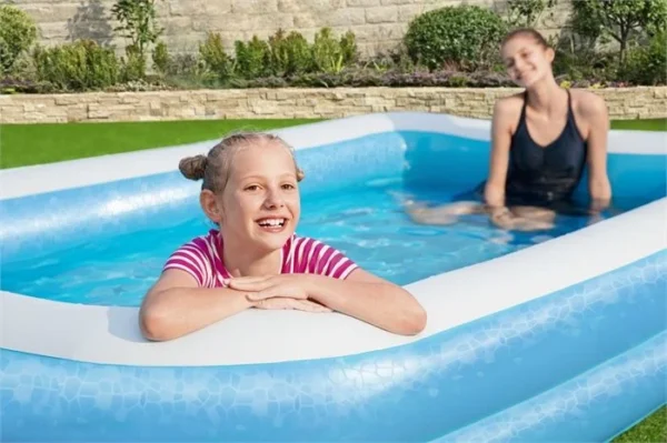 Piscina gonflabila pentru copii, dreptunghiulara, albastru, 305x183x46 cm, Bestway Family - imagine 10