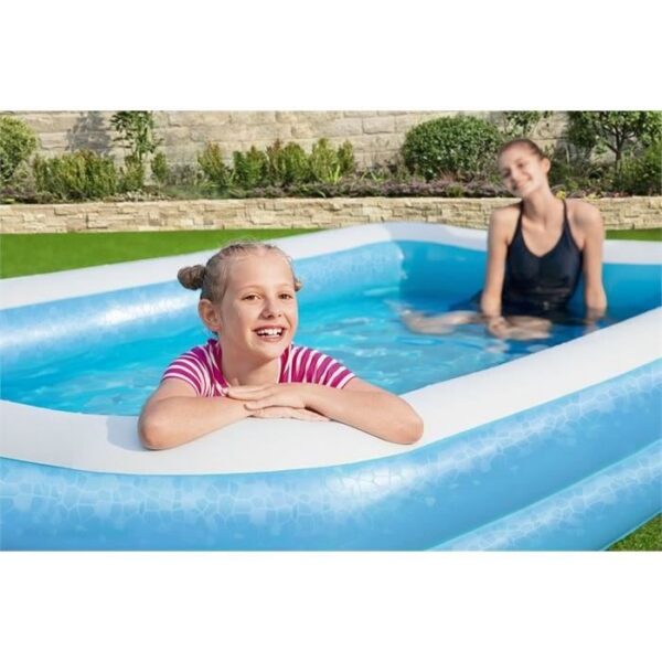 Piscina gonflabila pentru copii, dreptunghiulara, albastru, 305x183x46 cm, Bestway Family - imagine 5