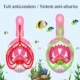 Masca snorkeling cu tub pentru copii model rechin, roz - imagine 9