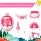 Masca snorkeling cu tub pentru copii model rechin, roz - imagine 8