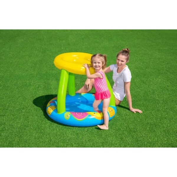Piscina gonflabila pentru copii, rotunda, cu acoperis, albastru, 94x89x79 cm, Bestway Fruit - imagine 2