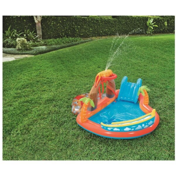 Piscina gonflabila pentru copii, de joaca, cu tobogan, 265x265x104 cm, Bestway Laguna Lava - imagine 5