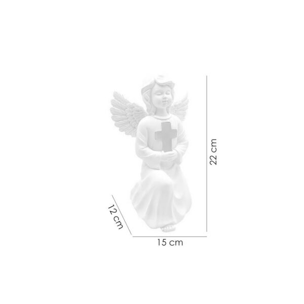 Lampa solara pentru gradina, model inger, 1 LED, baterii AA, 15x12x22 cm - imagine 3