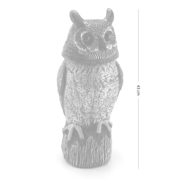 Decoratiune / sperietoare daunatori, solara, Bufnita cap rotativ si ochi luminosi, 43cm - imagine 7