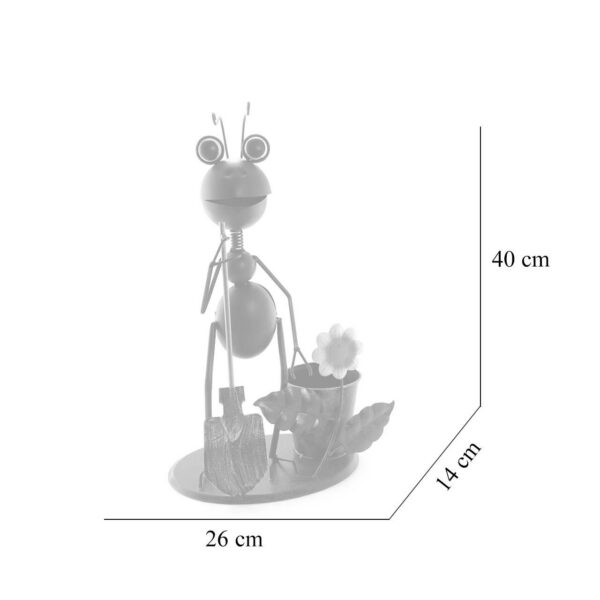 Decoratiune gradina, metalica, furnica cu lopata, 26x14x40 cm - imagine 3