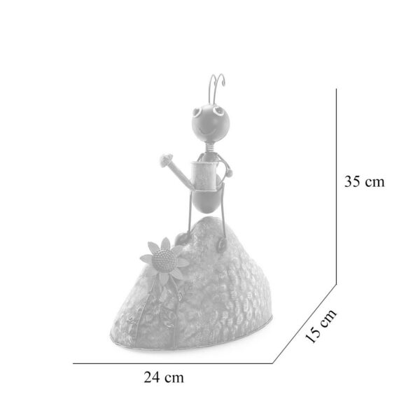 Decoratiune gradina, metalica, furnica pe piatra, 24x15x35 cm - imagine 3