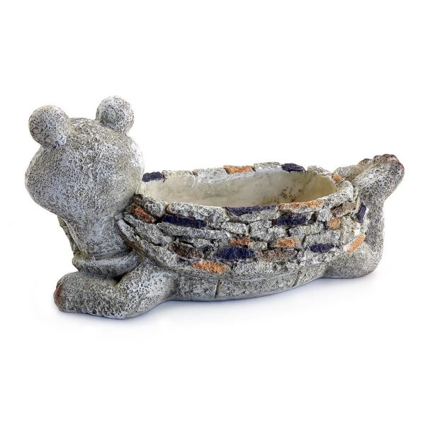 Decoratiune gradina, ceramica, broasca cu ghiveci, 35x16x17 cm - imagine 3