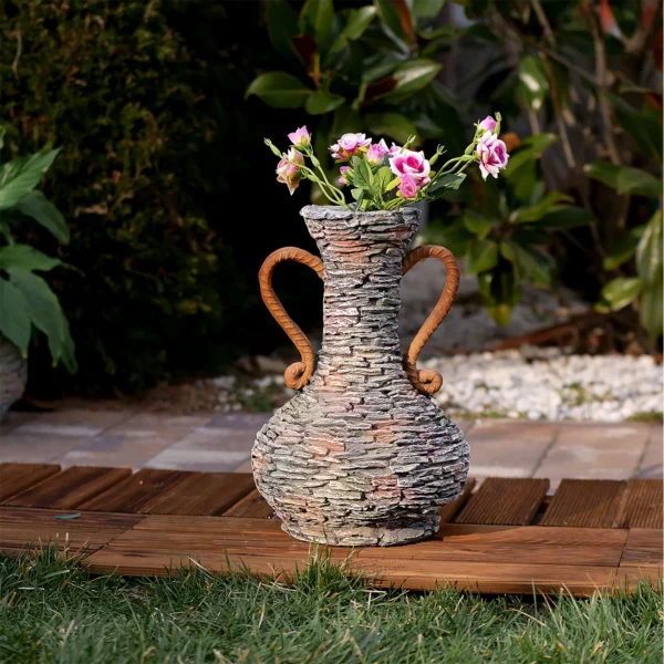 Decoratiune gradina, ceramica, ghiveci, 27x27x40 cm - imagine 7