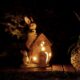 Decoratiune gradina, ceramica, LED, iepure cu casa, 31x22x48 cm - imagine 3