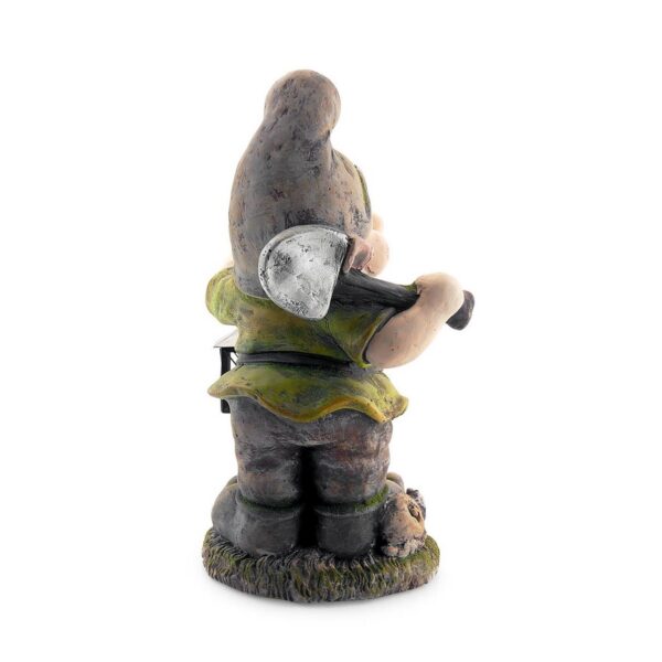 Decoratiune gradina, ceramica, pitic cu felinar si harlet, 25x20x45 cm - imagine 2
