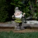 Decoratiune gradina, ceramica, pitic cu felinar si harlet, 25x20x45 cm - imagine 7