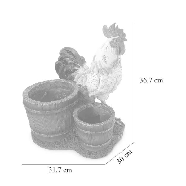 Decoratiune gradina, polirasina, cocos cu ghiveci, 31.7x30x36.7 cm - imagine 4