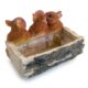 Decoratiune gradina, polirasina, veverite cu ghiveci, 31x22x20 cm - imagine 2