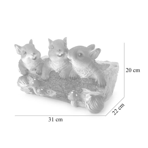 Decoratiune gradina, polirasina, veverite cu ghiveci, 31x22x20 cm - imagine 3