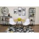 Masa stil scandinav, Artool, rotund, MDF si lemn, natur, 80x75 cm - imagine 3