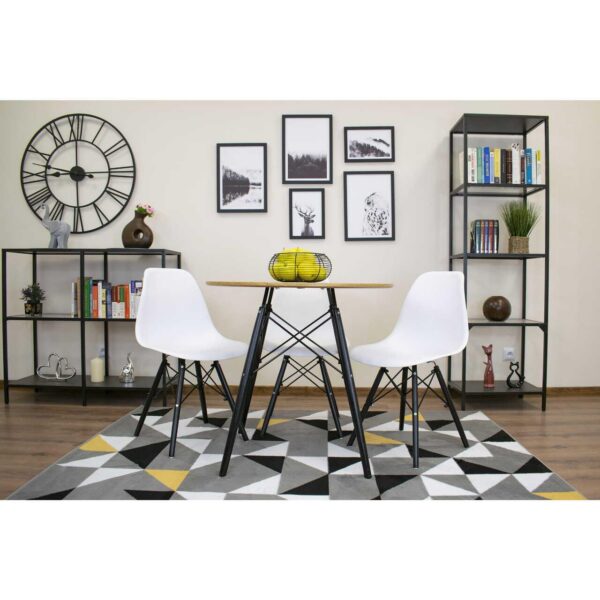 Masa stil scandinav, Artool, rotund, MDF si lemn, natur, 80x75 cm - imagine 5
