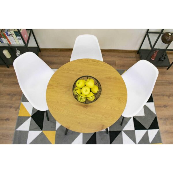 Masa stil scandinav, Artool, rotund, MDF si lemn, natur, 80x75 cm - imagine 7