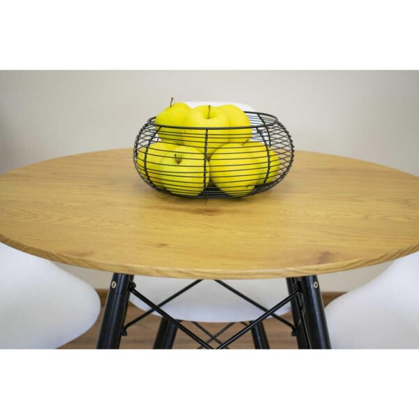 Masa stil scandinav, Artool, rotund, MDF si lemn, natur, 80x75 cm - imagine 9
